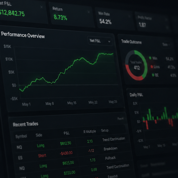 PropView trading performance dashboard